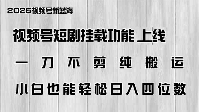 （14310期）微信视频号短剧剧本初始化新功能上线，一刀不剪纯运送，新手都可以轻松日入四位数-中创网_专注互联网创业,项目资源整合