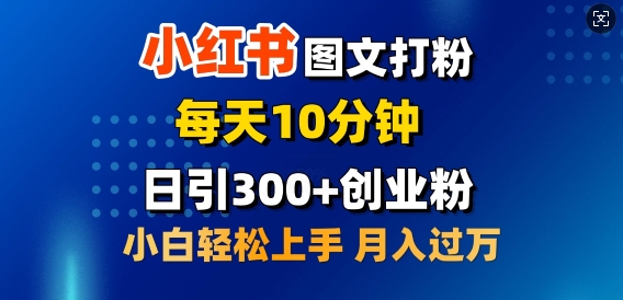2月小红书的图文并茂磨粉，每日10min，日引300 自主创业粉，新手轻轻松松月收入过W-中创网_专注互联网创业,项目资源整合