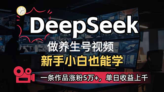 （14270期）新手用DeepSeek做健康养生号，一条著作增粉5万 ，单日盈利过千-中创网_专注互联网创业,项目资源整合