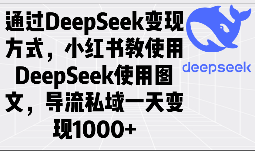 （14179期）根据DeepSeek变现模式，小红书的教应用DeepSeek图文并茂，引流公域一天转现1000-中创网_专注互联网创业,项目资源整合