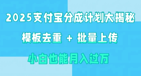 2025支付宝钱包分为方案大曝光 模版去重复 批量采集 新手也可以月入了w-中创网_专注互联网创业,项目资源整合