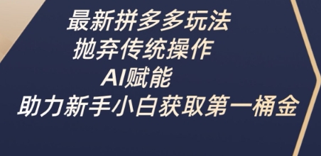 全新拼多多平台游戏玩法，抛下传统式实际操作，AI创变，助推新手入门获得第一桶金-中创网_专注互联网创业,项目资源整合