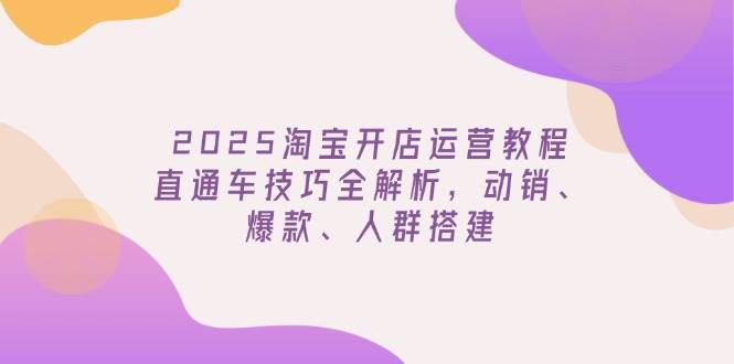 2025淘宝开网店运营教程升级，淘宝直通车方法全面解析，促销、爆品、群体构建-中创网_专注互联网创业,项目资源整合