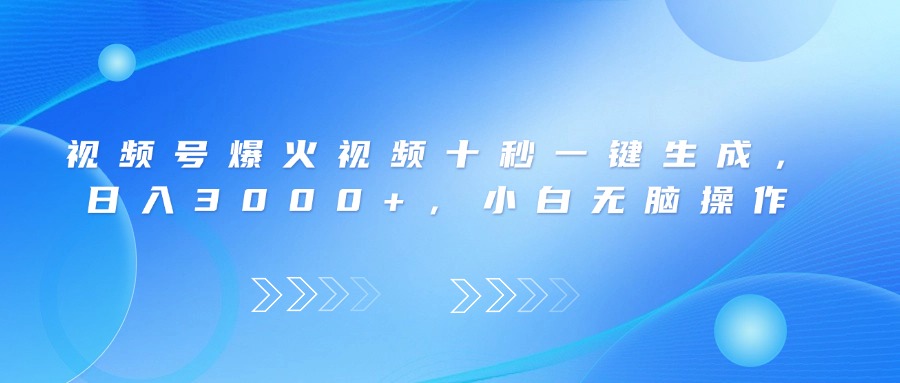 （14181期）微信视频号爆火视频十秒一键生成，日入3000 ，新手没脑子实际操作-中创网_专注互联网创业,项目资源整合