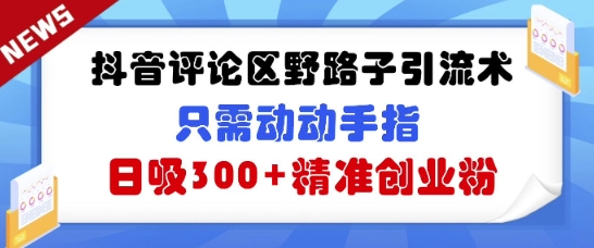 抖音的评论区歪门邪道引流术，仅需动动手，日吸300 精确自主创业粉-中创网_专注互联网创业,项目资源整合