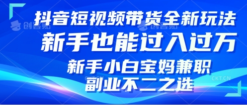 抖音短视频带货全新升级玩法，小白也能月入过W，适合新手宝妈兼职副业的不二之选!-中创网_专注互联网创业,项目资源整合