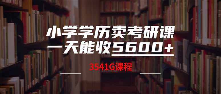 （14561期）小学文化卖考研班，一天收5600（附3580G考研究生合辑）-中创网_专注互联网创业,项目资源整合