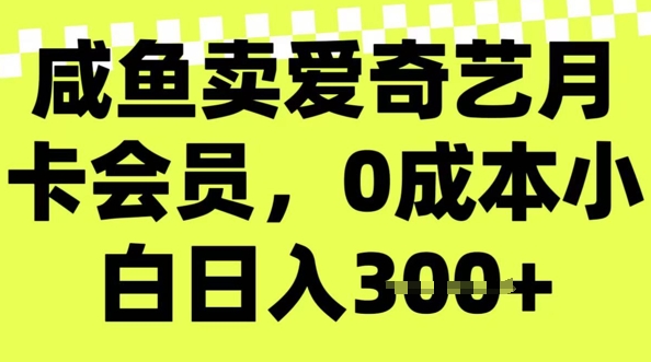 咸鱼卖爱奇艺vip，零成本新手日入3张，新手入门能做-中创网_专注互联网创业,项目资源整合