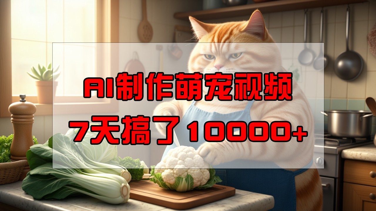 靠AI制做萌宠视频，7天做了1万 ，使用方便成本低，有手机就可以了-中创网_专注互联网创业,项目资源整合