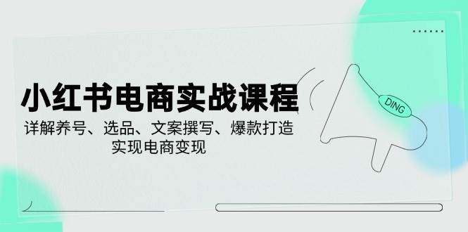 小红书电商实战课程，详解养号、选品、文案撰写、爆款打造，实现电商变现-中创网_专注互联网创业,项目资源整合