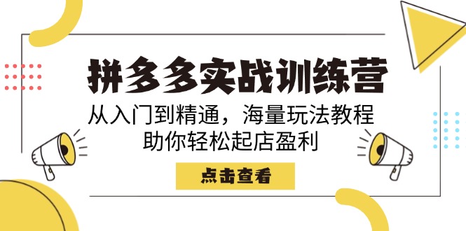 （14392期）拼多多实战训练营，从入门到精通，海量玩法教程，助你轻松起店盈利-中创网_专注互联网创业,项目资源整合