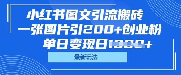 小红书的图文并茂引流方法打金，一张图片引200 自主创业粉，单日转现日多张-中创网_专注互联网创业,项目资源整合
