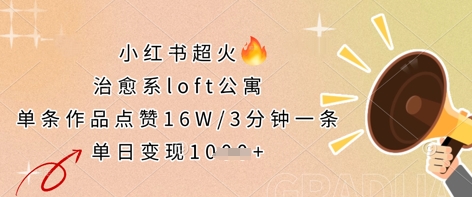 小红书的超火的治愈系动漫loft公寓楼，一条著作关注点赞16W，3min一条，单日转现多张-中创网_专注互联网创业,项目资源整合