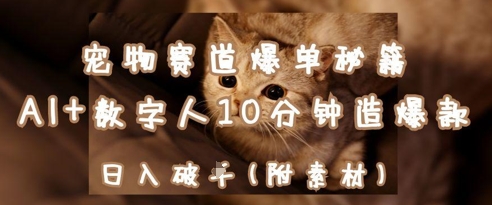 小宠物跑道打造爆款秘笈：AI 虚拟数字人10min造爆品，日入1k-中创网_专注互联网创业,项目资源整合