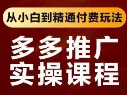 拼多多推广实操课程，从小白到熟练付钱游戏玩法-中创网_专注互联网创业,项目资源整合