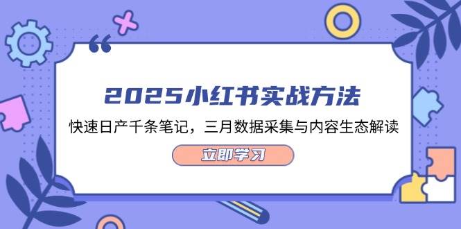 2025小红书的实战演练方式，迅速日产万条手记，三月数据收集与平台生态讲解-中创网_专注互联网创业,项目资源整合