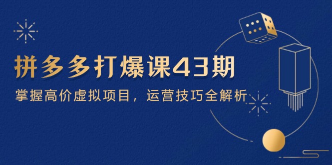 （14546期）拼多多平台打穿课第 43 期，把握高价位虚拟资源项目，运营方法全面解析（15节）-中创网_专注互联网创业,项目资源整合