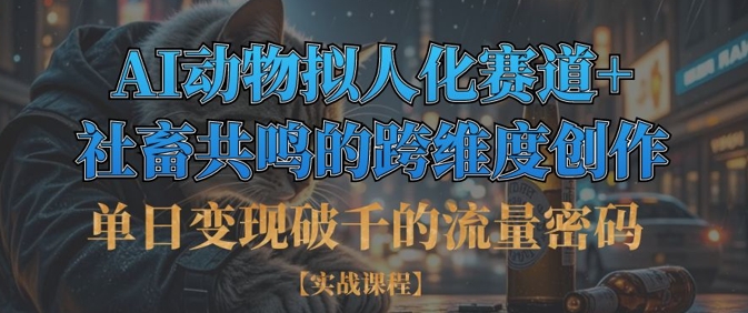 单日转现破千平台流量登陆密码，AI小动物拟人跑道 死宅感同身受的跨维度写作-中创网_专注互联网创业,项目资源整合