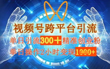 微信视频号跨平台推广，单日实际操作2钟头，单日引流方法300 精确自主创业粉，单日转现多张-中创网_专注互联网创业,项目资源整合