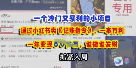 一个小众要求，根据小红书的卖《记账指令》，一本万利，谁做谁发，赶紧进入-中创网_专注互联网创业,项目资源整合