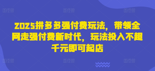 2025拼多多平台强付钱游戏玩法，领着各大网站走高付钱新时期，游戏玩法资金投入不超过千块就可以出单-中创网_专注互联网创业,项目资源整合