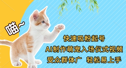 快速吸粉养号，AI制做萌宝入场仪式短视频，受众人群广，轻轻松松上手快-中创网_专注互联网创业,项目资源整合