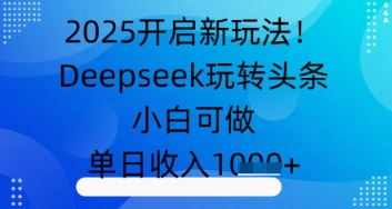 2025打开新模式！Deepseek玩扭头条，小白可做，单日收益多张-中创网_专注互联网创业,项目资源整合