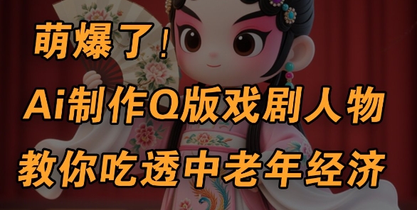 用Ai制做Q版戏曲人物，教你如何弄懂中老年人经济发展，5min一个制成品，多种渠道转现-中创网_专注互联网创业,项目资源整合