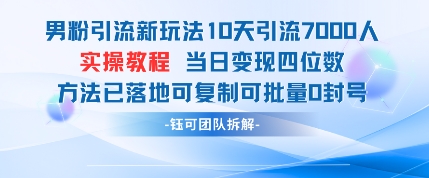 粉丝引流方法新模式10天引流方法7000人当日转现四位数复制推广可大批量0封禁-中创网_专注互联网创业,项目资源整合