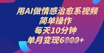 用AI做情绪治愈系动漫短视频，易操作，每日10min，单月转现6k-中创网_专注互联网创业,项目资源整合