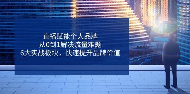 直播间创变个人ip，从0到1处理总流量难点，6大实战演练版块，迅速提升品牌形象-中创网_专注互联网创业,项目资源整合
