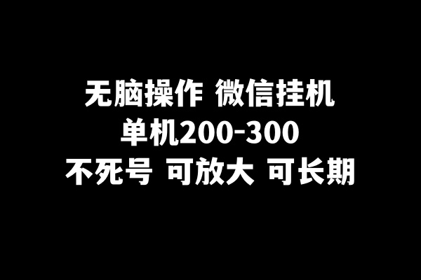 没脑子实际操作微信挂机单机版200-300一天，不死号，可变大-暖阳网-优质付费教程和创业项目大全-中创网_专注互联网创业,项目资源整合