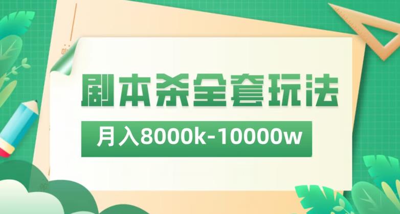剧本游戏最新项目全套游戏的玩法，月入8K到1W-中创网_专注互联网创业,项目资源整合