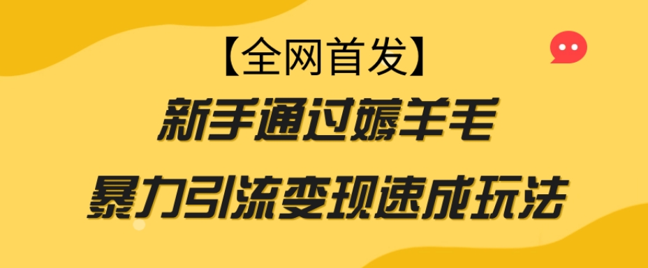 【独家首发】初学者根据撸羊毛暴力行为引流变现速学游戏玩法-中创网_专注互联网创业,项目资源整合