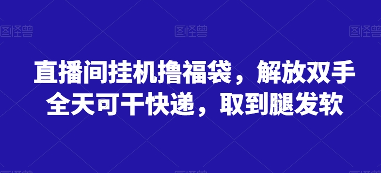 直播间挂机撸福袋，解放双手全天可干快递，取到腿发软-中创网_专注互联网创业,项目资源整合