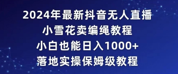 2024年抖音最新无人直播小雪花卖编绳项目，小白也能日入1000+落地实操保姆级教程【揭秘】-中创网_专注互联网创业,项目资源整合