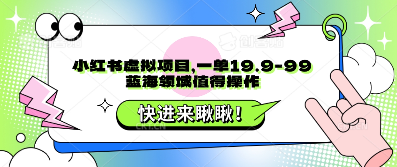 小红书的虚拟资源项目，一单19.9-99，蓝海领域非常值得实际操作-中创网_专注互联网创业,项目资源整合