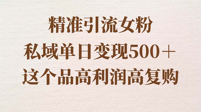 （8742期）精准引流方法女友粉，公域单日转现500＋，高成本低回购，家庭保姆级实际操作软件教程-中创网_专注互联网创业,项目资源整合