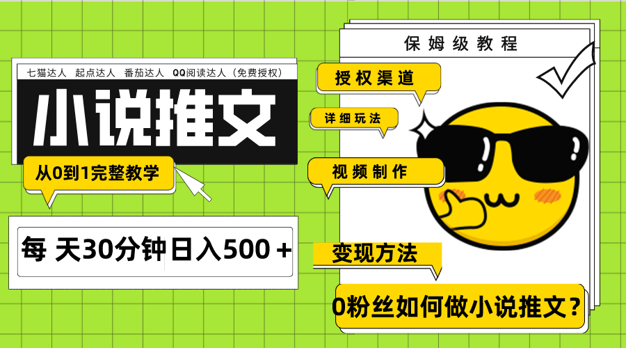 （7912期）Ai小说推文每日20min日入500＋受权方式 引流变现 从0到1详细课堂教学（7堂课）-中创网_专注互联网创业,项目资源整合