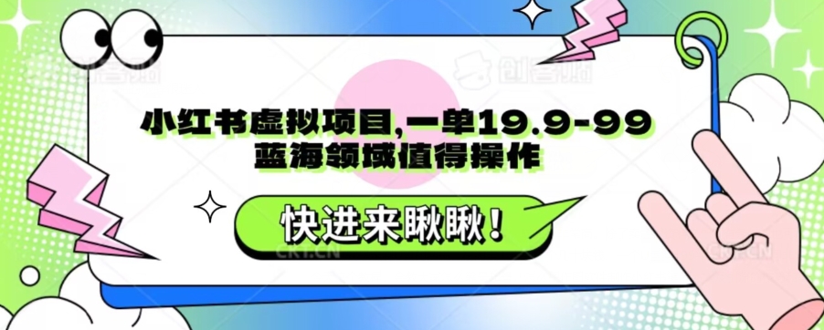 小红书的虚拟资源项目，一单19.9-99，蓝海领域非常值得实际操作-中创网_专注互联网创业,项目资源整合