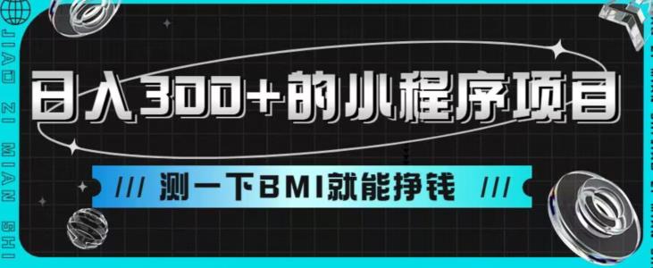 日入300 的小程序项目，测一下BMI也能赚钱【揭秘】-中创网_专注互联网创业,项目资源整合