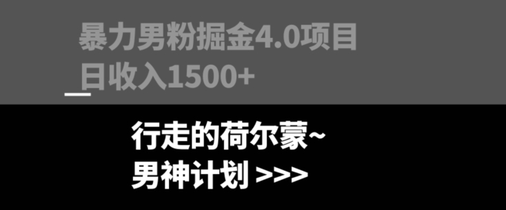 暴力男粉掘金4.0项目不违规不封号无脑复制单人操作日入1000+-暖阳网-优质付费教程和创业项目大全-中创网_专注互联网创业,项目资源整合