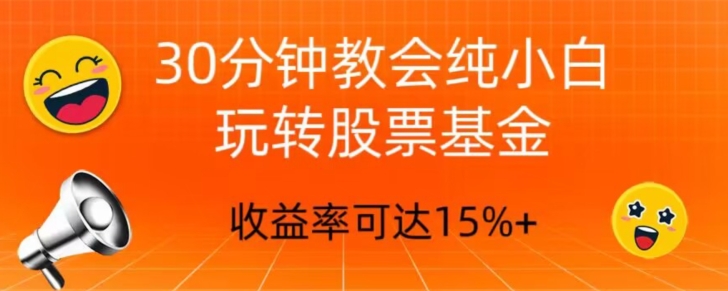 30min教会我们轻松玩股票型基金，只教好一点的挑选方式，不推荐股票-暖阳网-优质付费教程和创业项目大全-中创网_专注互联网创业,项目资源整合