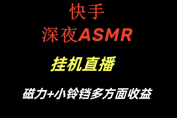 快手视频深更半夜ASMR放置挂机直播间磁性 小玲铛各个方面盈利-中创网_专注互联网创业,项目资源整合