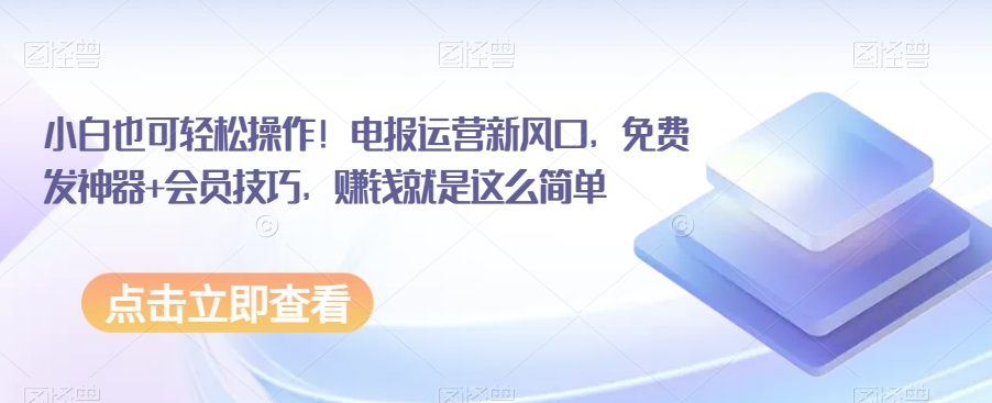 新手也可以简单实际操作！电文经营新蓝海，免费发布软件 VIP方法，挣钱就这么简单-中创网_专注互联网创业,项目资源整合