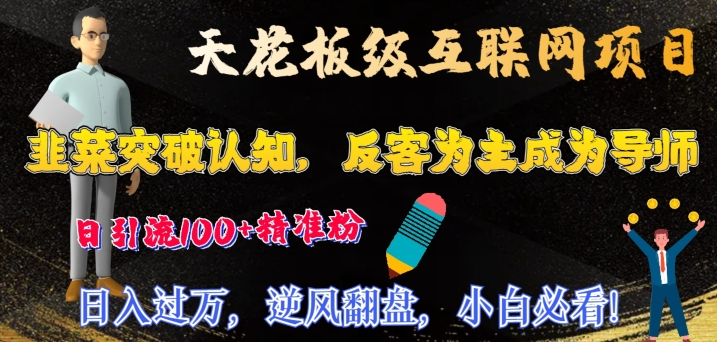 天花板级互联网项目，韭菜突破认知，反客为主成为导师，日引流100+精准粉-中创网_专注互联网创业,项目资源整合