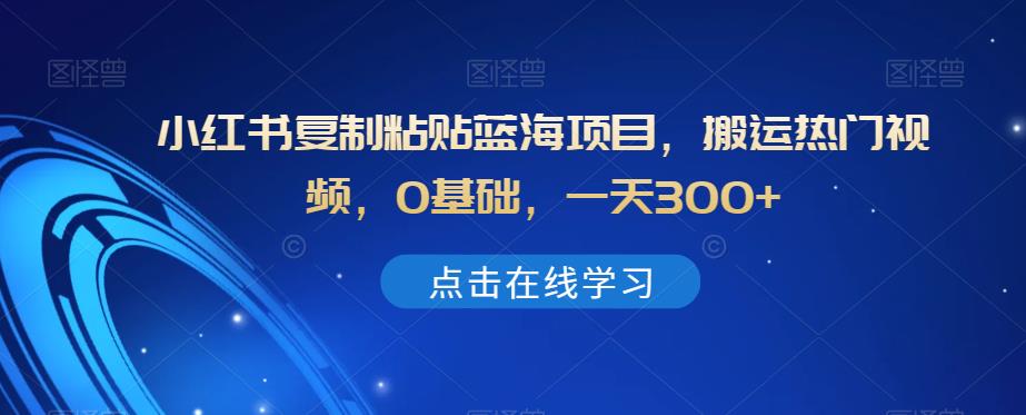 小红书的拷贝蓝海项目，运送热点视频，0基本，一天300-中创网_专注互联网创业,项目资源整合