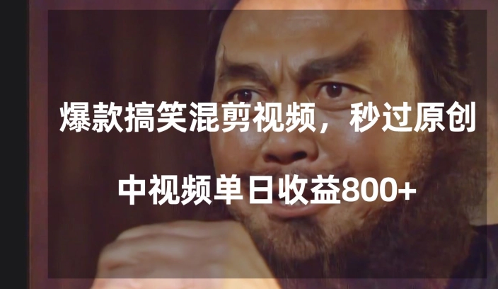 爆款搞笑混剪视频，百分百过原创，单日中视频播放收益800+【揭秘】-中创网_专注互联网创业,项目资源整合
