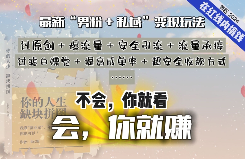 2024，“男粉+私域”还是最耐造、最赚、最轻松、最愉快的变现方式【揭秘】-中创网_专注互联网创业,项目资源整合