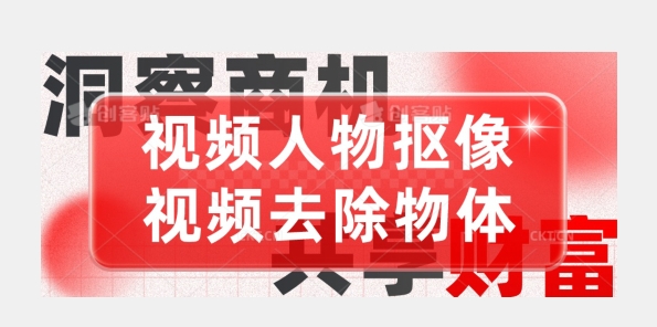 【超强视频处理工具】视频人物抠像+视频去除物体-中创网_专注互联网创业,项目资源整合